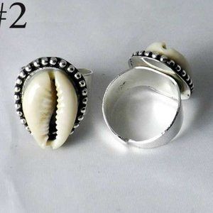 Stainless Steel Cowrie Shell Rings